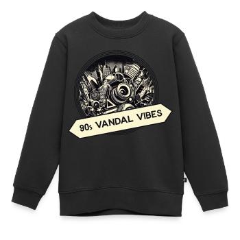 90er vibes - Kinder Premium Organic Sweatshirt - Schwarz - Vorne - AI Model Kid Female (0cm)