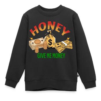 Chérie, de l’argent ! - Sweat Premium enfant bio - noir - Devant - AI Model Kid Female (0cm)