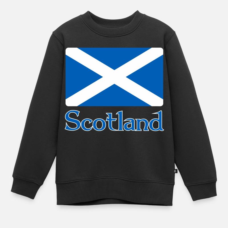 Drapeau de l’Écosse avec texte - Sweat Premium enfant bio - noir