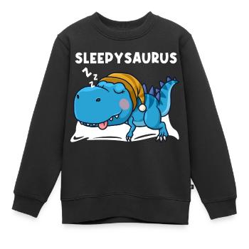 Sleepysaurus Lieblings Schalfshirt Schlafanzug Din - Kinder Premium Organic Sweatshirt - Schwarz - Vorne - AI Model Kid Female (0cm)