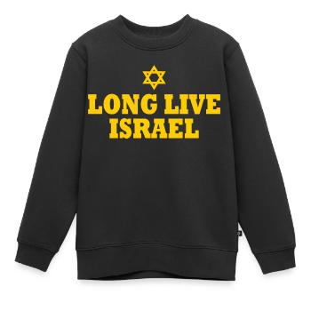 Long live israel - Sweat Premium enfant bio - noir - Devant - AI Model Kid Female (0cm)
