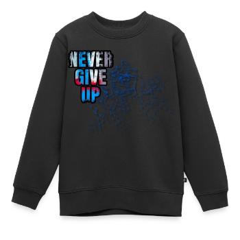 Geben Sie niemals auf - Kinder Premium Organic Sweatshirt - Schwarz - Vorne - AI Model Kid Female (0cm)