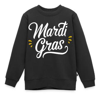Mardi Gras - Sweat Premium enfant bio - noir - Devant - AI Model Kid Female (0cm)