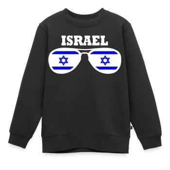 Israel - Sweat Premium enfant bio - noir - Devant - AI Model Kid Female (0cm)