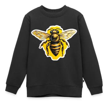 Honigbiene - Kinder Premium Organic Sweatshirt - Schwarz - Vorne - AI Model Kid Female (0cm)