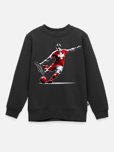 Football Suisse - Sweat Premium enfant bio - noir