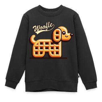 Woofle - Sweat Premium enfant bio - noir - Devant - AI Model Kid Female (0cm)