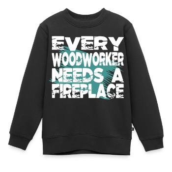 Casque de sécurité outils blagues sur les arbres - Sweat Premium enfant bio - noir - Devant - AI Model Kid Female (0cm)