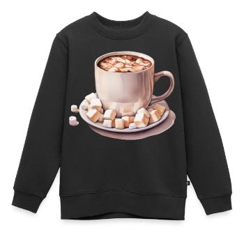 Heiße Schokolade - Kinder Premium Organic Sweatshirt - Schwarz - Vorne - AI Model Kid Female (0cm)