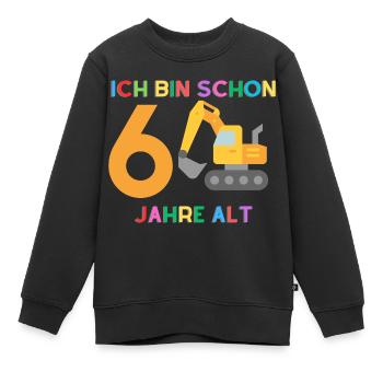 Ich bin 6 Junge Bagger - Kinder Premium Organic Sweatshirt - Schwarz - Vorne - AI Model Kid Female (0cm)
