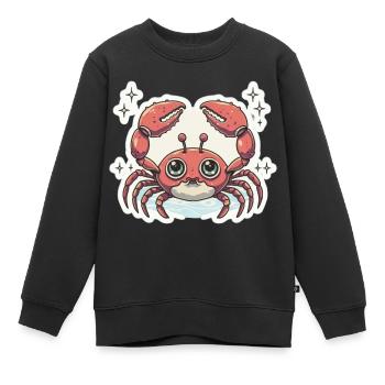 Crab Lover - Kids Premium Organic Sweatshirt - black - Front - AI Model Kid Female (0cm)
