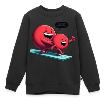Immer unterstützendes Duo auf dem Sprungbrett - Kinder Premium Organic Sweatshirt - Schwarz - Vorne - AI Model Kid Female (0cm)