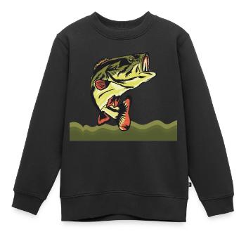 fisch, fisch, angeln, see, meer, angeln, fauna, exotisch - Kinder Premium Organic Sweatshirt - Schwarz - Vorne - AI Model Kid Female (0cm)