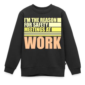 C’est drôle que je sois la raison des réunions de sécurité au travail - Sweat Premium enfant bio - noir - Devant - AI Model Kid Female (0cm)