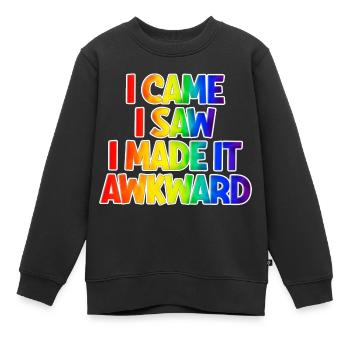 Je suis venu, j’ai vu que je l’avais rendu gênant, drôle en disant - Sweat Premium enfant bio - noir - Devant - AI Model Kid Female (0cm)