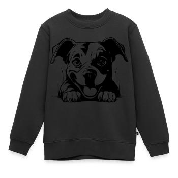 Staffordshire Bull Terrier - Kinder Premium Organic Sweatshirt - Schwarz - Vorne - AI Model Kid Female (0cm)