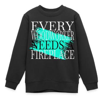americas cool logging lumberjackwoodworking - Kinder Premium Organic Sweatshirt - Schwarz - Vorne - AI Model Kid Female (0cm)