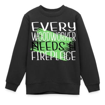 casque de sécurité arboriculture menuiserie - Sweat Premium enfant bio - noir - Devant - AI Model Kid Female (0cm)