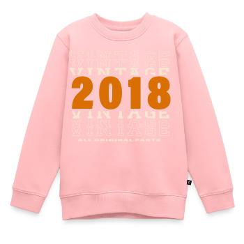 2018: Vintage - 6th Anniversary - Kids Premium Organic Sweatshirt - rose - Front - AI Model Kid Female (0cm)
