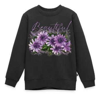 Fleurs Beautiful Perséphone - Sweat Premium enfant bio - noir - Devant - AI Model Kid Female (0cm)