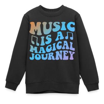 Music Is A Magical Journey - Kinder Premium Organic Sweatshirt - Schwarz - Vorne - AI Model Kid Female (0cm)