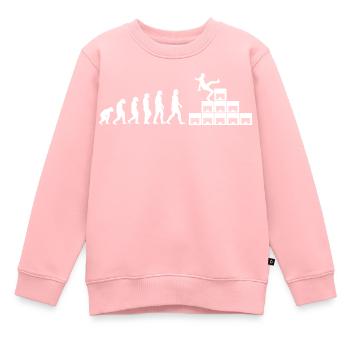 Défi de la caisse de lait : l’évolution du blanc - Sweat Premium enfant bio - rose - Devant - AI Model Kid Female (0cm)