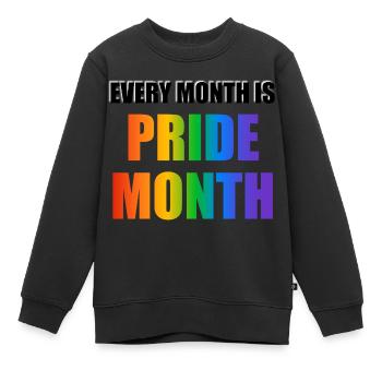 Jeder Monat ist Pride Month - Kinder Premium Organic Sweatshirt - Schwarz - Vorne - AI Model Kid Female (0cm)