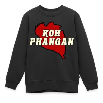 Koh Phangan Insel Karte rot - Kinder Premium Organic Sweatshirt - Schwarz - Vorne - AI Model Kid Female (0cm)