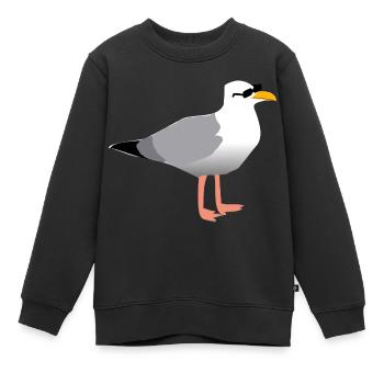 Coole Möwe - Kinder Premium Organic Sweatshirt - Schwarz - Vorne - AI Model Kid Female (0cm)