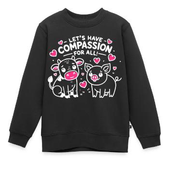 Compassion pour tous - Sweat Premium enfant bio - noir - Devant - AI Model Kid Female (0cm)