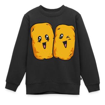 Chicken Nugget Liebhaber Chicken Nuggets - Kinder Premium Organic Sweatshirt - Schwarz - Vorne - AI Model Kid Female (0cm)