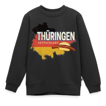 Thüringen Deutschland Retro Bundesland Souvenir - Kinder Premium Organic Sweatshirt - Schwarz - Vorne - AI Model Kid Female (0cm)