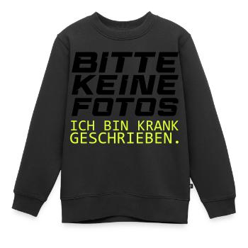 bitte keine fotos - Kinder Premium Organic Sweatshirt - Schwarz - Vorne - AI Model Kid Female (0cm)