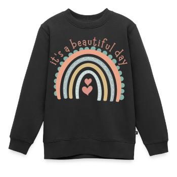Rainbow Collection - Kids Premium Organic Sweatshirt - black - Front - AI Model Kid Female (0cm)