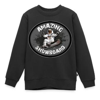 FANTASTISCHES SNOWBOARD - Kinder Premium Organic Sweatshirt - Schwarz - Vorne - AI Model Kid Female (0cm)