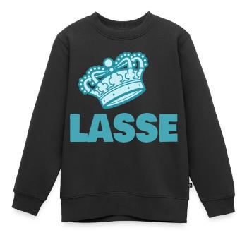 Lasse - Kinder Premium Organic Sweatshirt - Schwarz - Vorne - AI Model Kid Female (0cm)