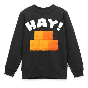 Foin Paille Agriculteur Foin Balles Agricole Ouvrier Agricole - Sweat Premium enfant bio - noir - Devant - AI Model Kid Female (0cm)