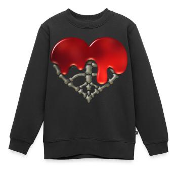Cœur d’os - Sweat Premium enfant bio - noir - Devant - AI Model Kid Female (0cm)