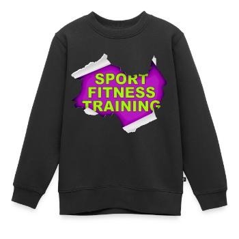 SPORT FITNESS TRAINING - Sweat Premium enfant bio - noir - Devant - AI Model Kid Female (0cm)