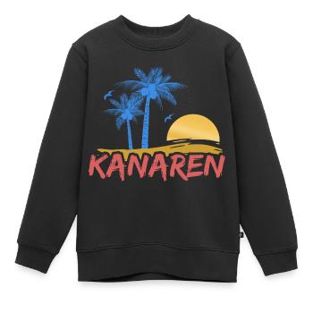 Plage des îles Canaries - Sweat Premium enfant bio - noir - Devant - AI Model Kid Female (0cm)