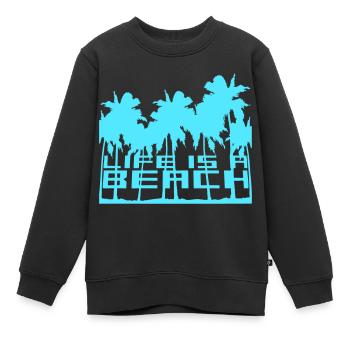 Life is a Beach Palmen Leben ist ein Strand Spruch - Kinder Premium Organic Sweatshirt - Schwarz - Vorne - AI Model Kid Female (0cm)