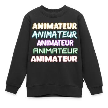 Animateur als Job - Kinder Premium Organic Sweatshirt - Schwarz - Vorne - AI Model Kid Female (0cm)