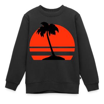 Île Palm - Sweat Premium enfant bio - noir - Devant - AI Model Kid Female (0cm)