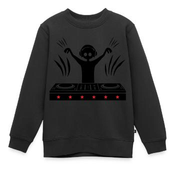 DJ Turntables Disc Jockey - Kinder Premium Organic Sweatshirt - Schwarz - Vorne - AI Model Kid Female (0cm)