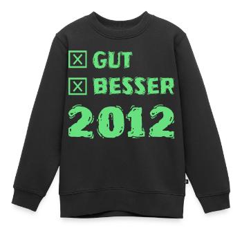 Besser 2012 - Kinder Premium Organic Sweatshirt - Schwarz - Vorne - AI Model Kid Female (0cm)