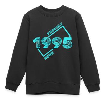 Geboren 1995 - Kinder Premium Organic Sweatshirt - Schwarz - Vorne - AI Model Kid Female (0cm)