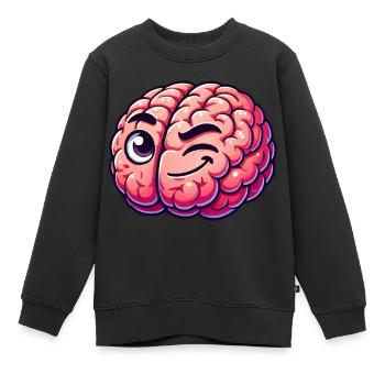 schlaues gehirn - Kinder Premium Organic Sweatshirt - Schwarz - Vorne - AI Model Kid Female (0cm)