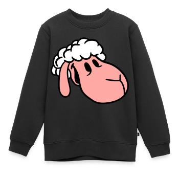 Sheep Face Head Cute Cute Lamb Cool Comic - Kids Premium Organic Sweatshirt - black - Front - AI Model Kid Female (0cm)