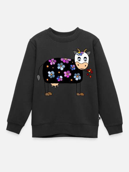 Vache - Sweat Premium enfant bio - noir