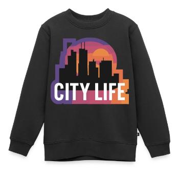 VIE URBAINE - Sweat Premium enfant bio - noir - Devant - AI Model Kid Female (0cm)